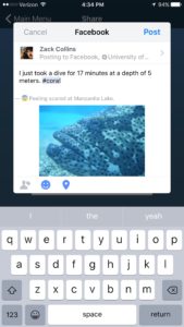 Coral App Share to Facebook